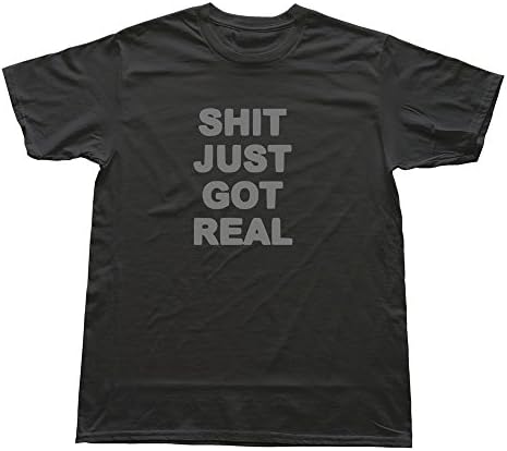 PTHF Men's Just Real 100% Cotton T Shirt S Black