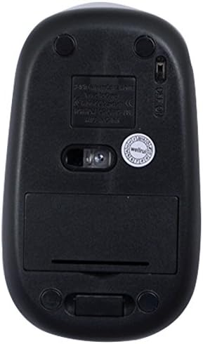 wellrui R-135 Plug and Play Slim Wireless Optical Performance 2.4GHz Mouse for Laptops Black
