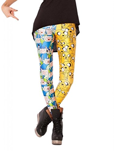 (ラボーグ)La Vogue 女性レギンス スキニー レギパン 美脚 美尻ストレッチ レギンスパンツ サルエルパンツ ダンスパンツ おしゃれ アニマル柄 青黄色