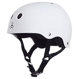 Triple 8 Brainsaver Rubber Helmet with Sweatsaver Liner (White Rubber, Large)