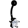 Black Neon Titanium Gem Star Belly Ring