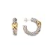 18K Yellow Gold Sterling Silver Italian Hoop Earrings