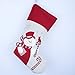 Wewill Brand Lovely Christmas Stockings Set of 3 Santa, Reindeer, Snowman Xmas Character 3D Plush Linen Hanging Tag Knit Border 17 Inch (3)