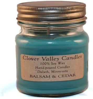 Balsam & Cedar Half Pint Scented Candle by Clover Valley Candles