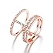 Redbarry Tri-circles Wheel Micro Cubic Zircon Paved Mid Finger Rings (2 Tone)