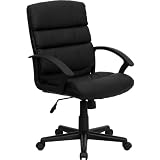 Eco-Friendly Black Leather Mid-Back Office Chair 