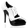 5 Inch Sexy High Heel Oxford Shoe Spectator Black Patent Platform Black