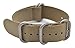 ArtStyle Watch Band with Colorful Nylon Material Strap and Heavy Duty Brushed Buckle (Khaki, 22mm)