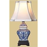 Asian Furniture & Décor - 14' Ming Chinese Blue & White Porcelain Oriental Tea Jar Desk Lamp