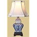 Asian Furniture & D�cor - 14" Ming Chinese Blue & White Porcelain Oriental Tea Jar Desk Lamp