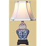 Asian Furniture & D�cor - 14" Ming Chinese Blue & White Porcelain Oriental Tea Jar Desk Lamp