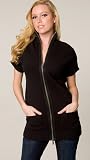 Generra Black Zip Front Long Cardigan