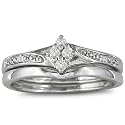 Affordable Finely Crafted Diamond Bridal Wedding Ring Set in Sterling Silver