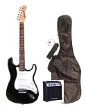 Outlaw by Huntington 39 Full Size Black Electric Guitar with 10 Watt Amp (Includes, Gig Bag, Whammy Bar, Strap, Cable, Pick, Strings, eBook, Free Mini Rubber Guitar & Pick)