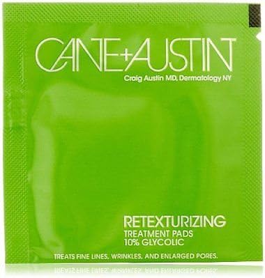 CANE+AUSTIN_Retexturizing Treatment Pad 10% Glycolic Acid 10 pads in a gift pouch