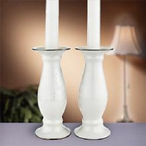 LENOX GIFTWARE OPAL INNOCENCE PR CANDLESTICKS
