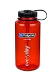 NALGENE Tritan 1-Quart Wide Mouth BPA-Free Water Bottle,Lollipop Red