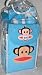 Small Paul Frank Blue Color Diaper Bag, Baby Milk Bottle, Milk Bottle Holder, Diaper Plastic Box, 3 Small Baby Towel, Diaper Change Pad and Bib Burp 9 Pcs One Set