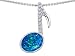 4.70 cttw 14k White Gold Plated 925 Sterling Silver Glee Inspired 1inch Musical Note Pendant with Lab Created Blue Opal