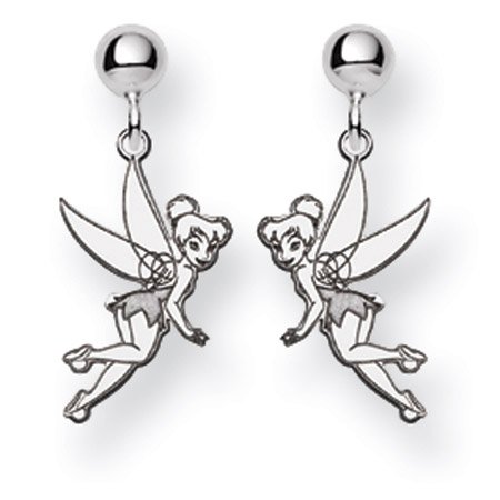 Sterling Silver Tinkerbell Earrings - Officially Licensed Disney Jewelry