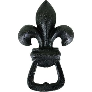 Heavy Fleur de Lys Wrought Iron Bottle Opener