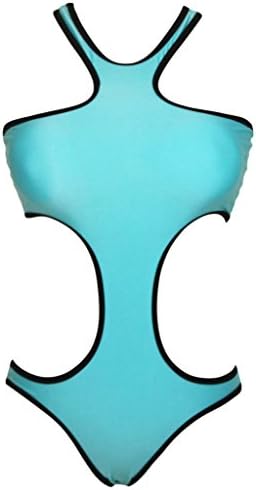 Lobikin Women's Structured Bright Wet Suit High Neck Neoprene Bikini Swimsuit