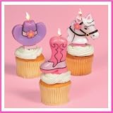 12 Cowgirl Cake Topper Candles