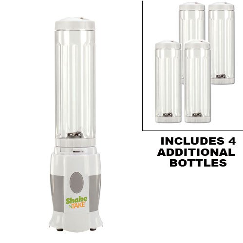 Shake N Take Sports Bottle Blender with 4 Extra Sport Bottles