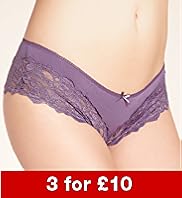 Wide Lace Trim Brazilian Knickers