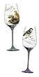 Handpainted Wine Glass 2 Assorted, Layers of Nature Handpainted Wine Glass 2 Assorted, Layers of Nature