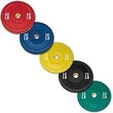 260 Lbs Olympic Rubber Bumper Plate Set in Colored 5 Pairs