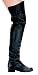 1 Inch Heel (Men's) Black Pig Leather Thigh High Boots Halloween Costume