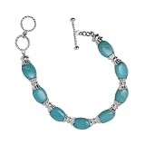 Kingman Teal Blue Turquoise Beaded Bracelet