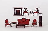 Mahogany 10pc Living Room Set 1 Scale