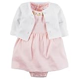 Carter's(カーターズ) 2ピースベビーソフトボディスーツドレス&カーディガンセット ピンク ワンピース 9ヶ月【並行輸入】