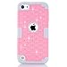 New iPod Cases 2019 Released,iPod 6/5 Case, PIXIU Shockproof Heavy Duty High Impact Rhinestone Bling Hybrid Armor Protective Case Cover Rose Gold