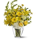 White Hydrangea and Yellow Lily Flowers Bouquet Summer Breeze
