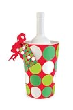Mud Pie Eat, Drink and Be Merry 8-Inch Ceramic Polka Dot Wine Cooler