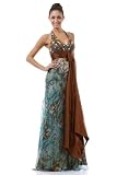 Ball Gown Formal Prom Halter Printed Dress #27012