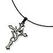 Black Plated and Grey Stainless Steel Necklace on 18