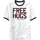 T-Shirt Ringer White Free Hugs ... Dutch Antillean Way ! Free Hugs Campaign & Juan Mann Tribute . Netherlands Antilles Country