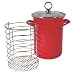 Calypso Basics 3-Quart Asparagus/Vegetable Pot with Porcelain Enamel on Steel, Red