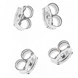 Sterling Silver Earring Backs (Earnuts) Fine 4mm (20)