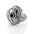 Sterling Silver Gothic Black Onyx Cross Poison Box Locket Ring (Size 5,6,7,8,9,10)