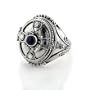 Sterling Silver Gothic Black Onyx Cross Poison Box Locket Ring(Sizes 5,6,7,8,9,10)