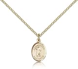 Genuine IceCarats Designer Jewelry Gift Gold Filled St. Stephen The Martyr Pendant 1/2 X 1/4 Inch With 18 Inch Gold Filled Lite Curb Chain. Made In Usa.
