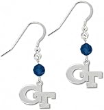 Georgia Tech Yellow Jackets Round Crystal Earrings