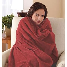 Sunbeam Microplush Throw Camelot Cuddler Heated Electric Warming Heating Blanket, Cranberry Red