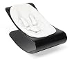 Bloom Coco Plexistyle Baby Lounger with Seat Pad, Black Frame, Pad Coconut White