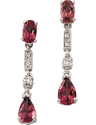 14K White Gold Pink Tourmaline and Diamond Earrings -- LIFETIME WARRANTY
